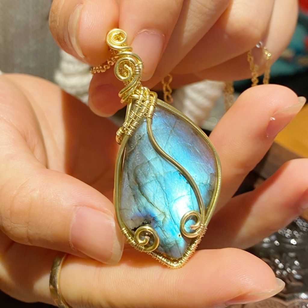Handmade Labradorite Necklace | Crystal Jewelry for Sleep, Anxiety & Good Luck
