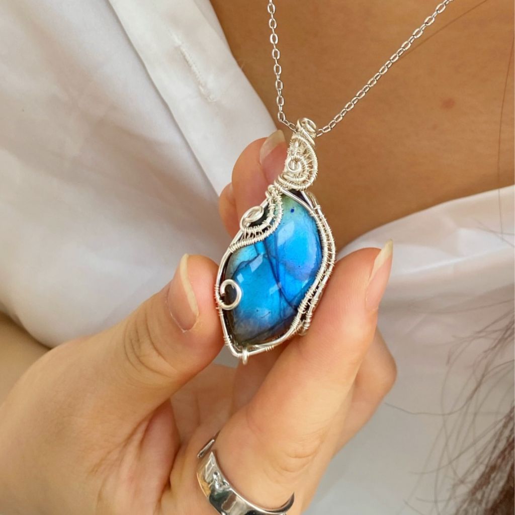 Handmade Labradorite Necklace | Crystal Jewelry for Sleep, Anxiety & Good Luck