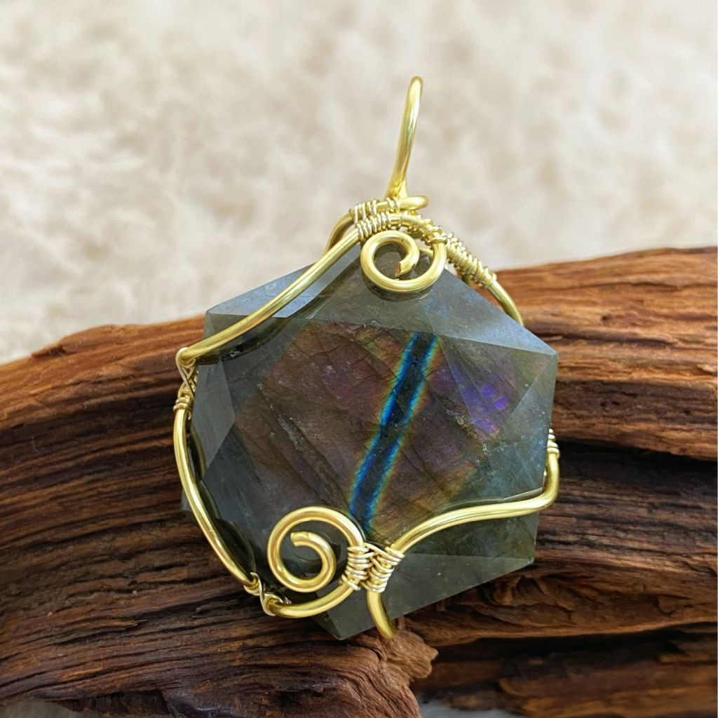 Handcrafted Labradorite Crystal Necklace for Deep Sleep & Positive Energy