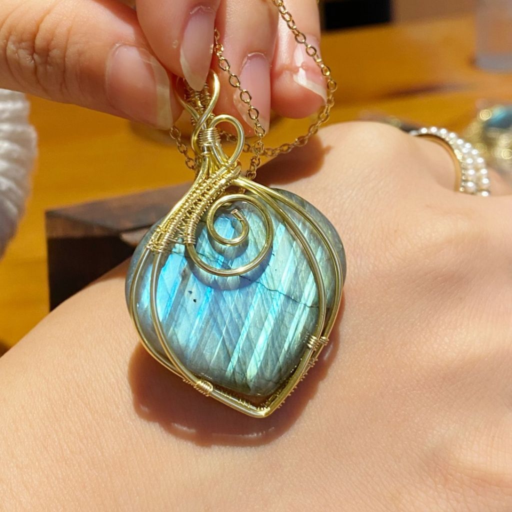 Handmade Labradorite Necklace | Crystal Jewelry for Sleep, Anxiety & Good Luck