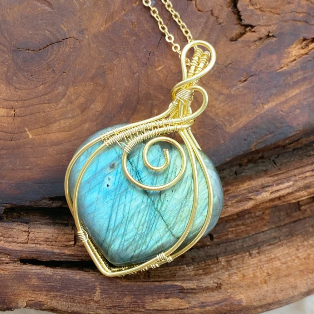 Handmade Labradorite Necklace | Crystal Jewelry for Sleep, Anxiety & Good Luck