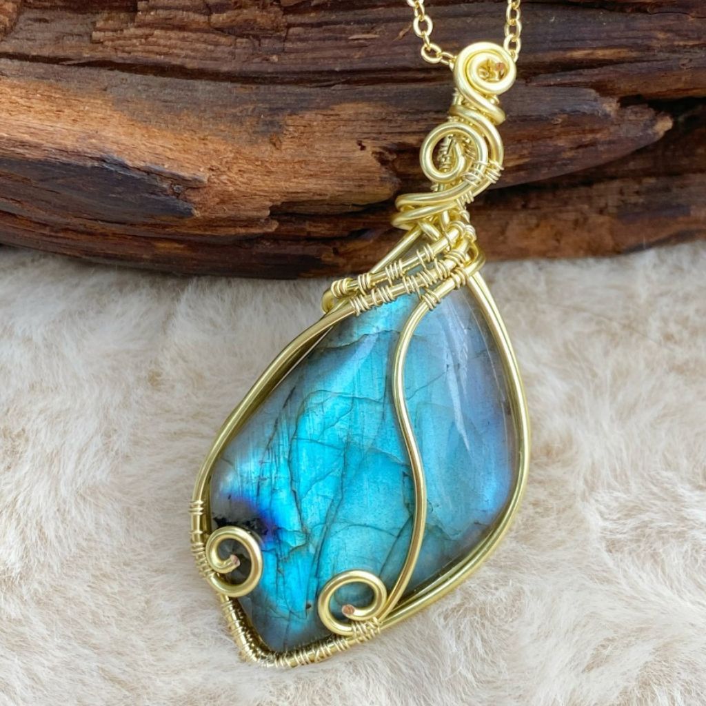 Handmade Labradorite Necklace | Crystal Jewelry for Sleep, Anxiety & Good Luck
