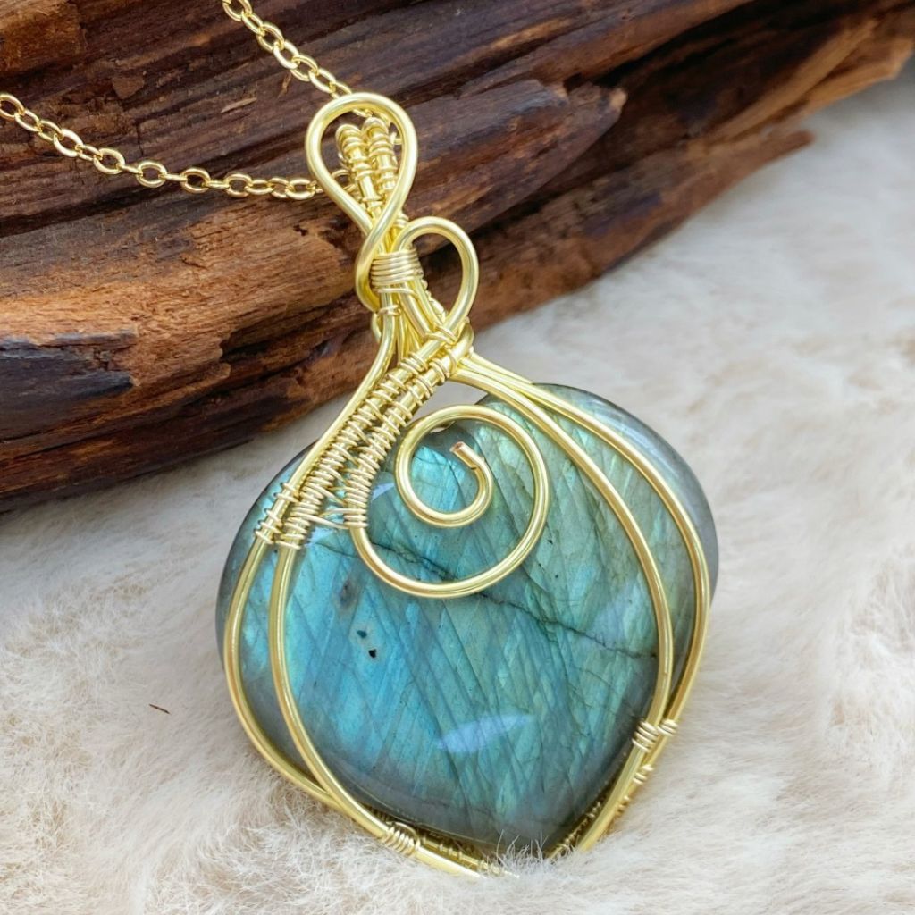 Handmade Labradorite Necklace | Crystal Jewelry for Sleep, Anxiety & Good Luck