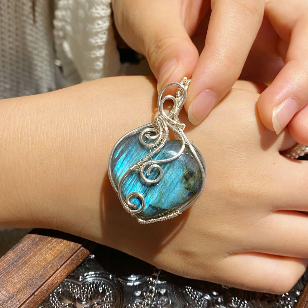 Handmade Labradorite Necklace | Crystal Jewelry for Sleep, Anxiety & Good Luck