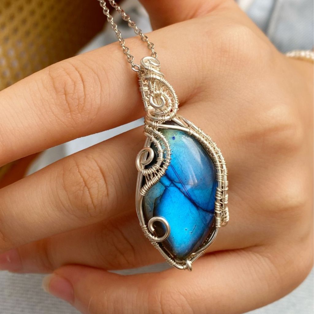 Handmade Labradorite Necklace | Crystal Jewelry for Sleep, Anxiety & Good Luck