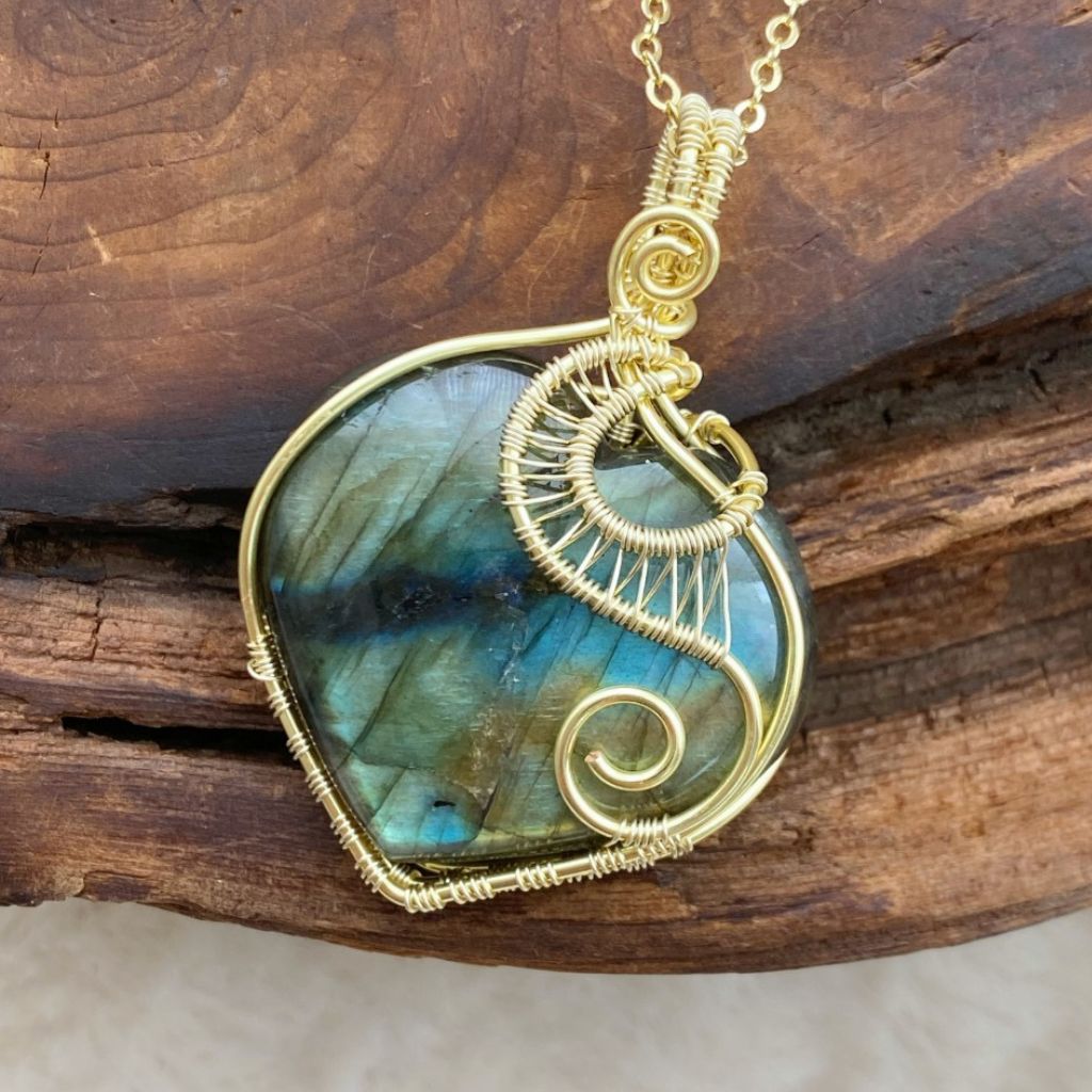 Handmade Labradorite Necklace | Crystal Jewelry for Sleep, Anxiety & Good Luck