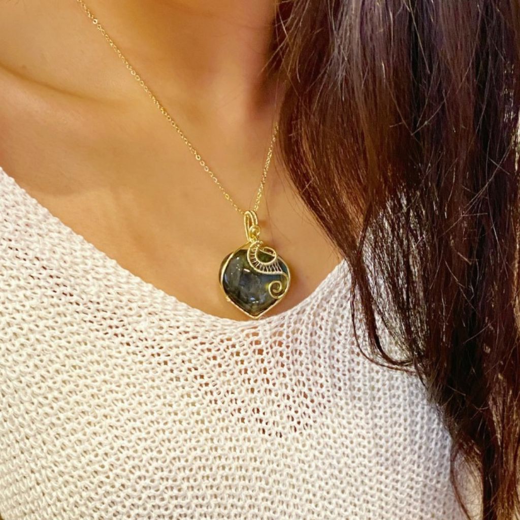 Handmade Labradorite Necklace | Crystal Jewelry for Sleep, Anxiety & Good Luck