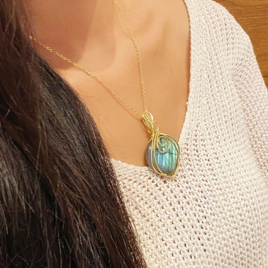 Handmade Labradorite Necklace | Crystal Jewelry for Sleep, Anxiety & Good Luck