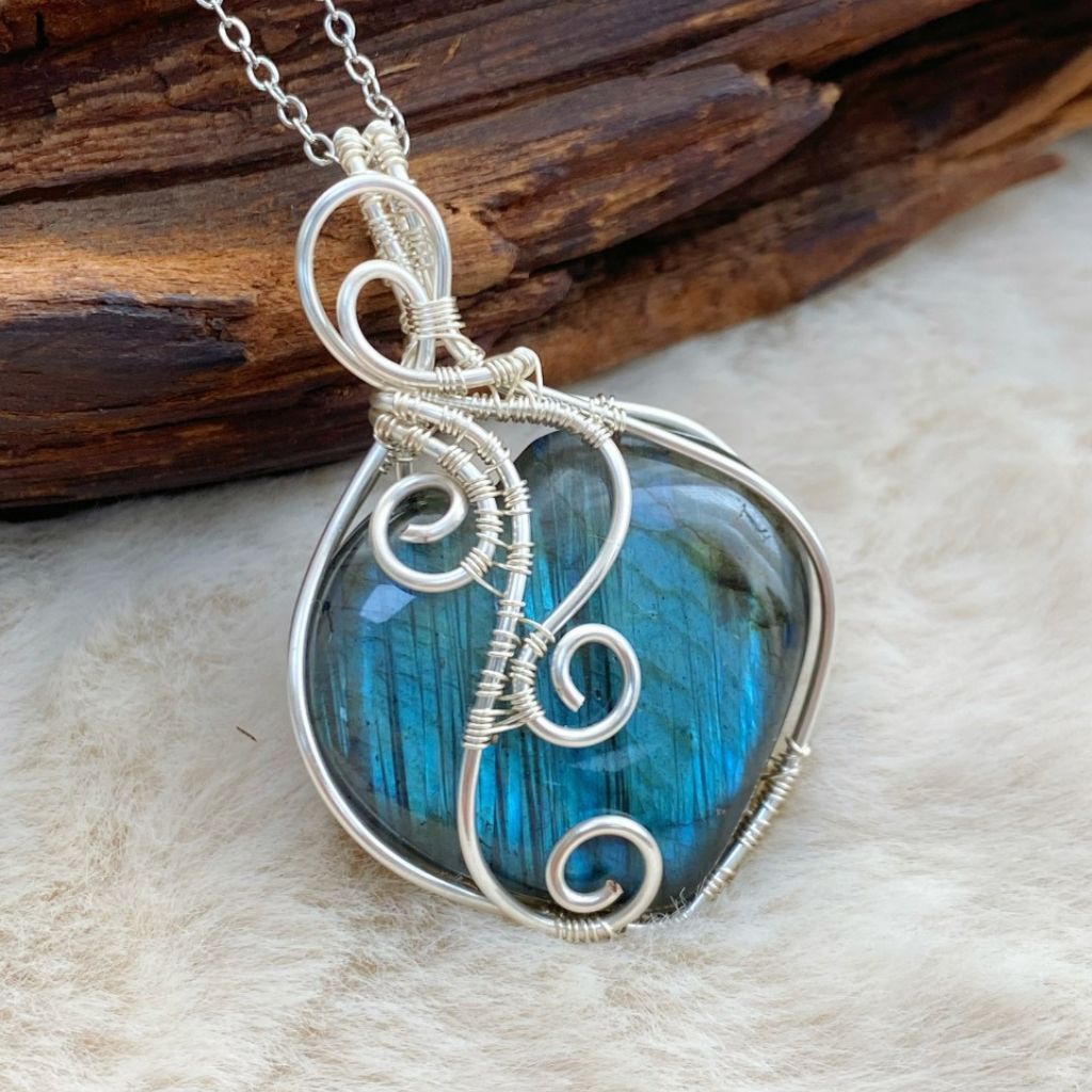 Handmade Labradorite Necklace | Crystal Jewelry for Sleep, Anxiety & Good Luck