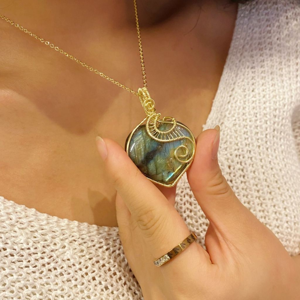 Handmade Labradorite Necklace | Crystal Jewelry for Sleep, Anxiety & Good Luck