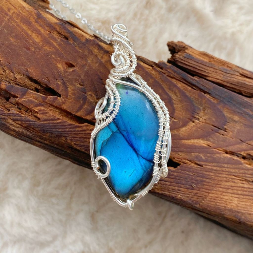 Handmade Labradorite Necklace | Crystal Jewelry for Sleep, Anxiety & Good Luck