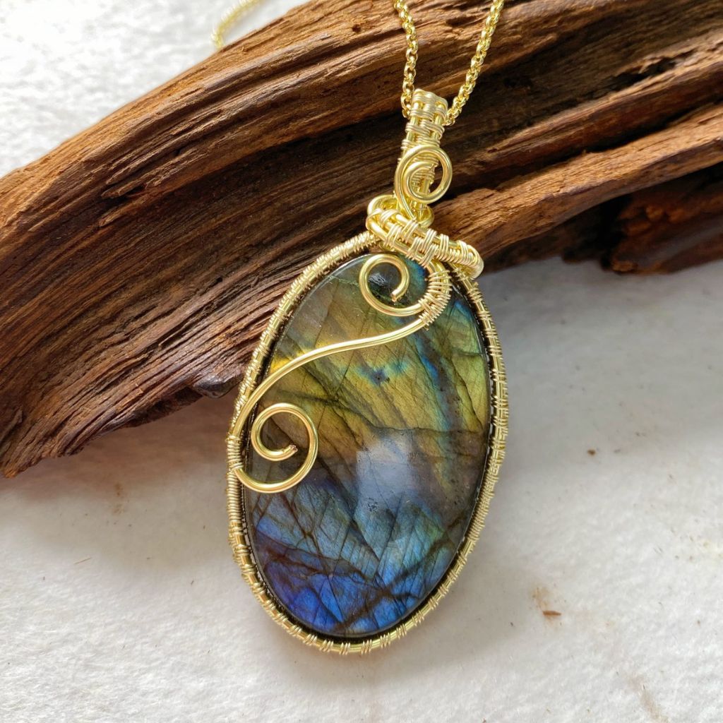 Handmade Labradorite Necklace | Crystal Jewelry for Sleep, Anxiety & Good Luck