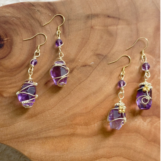 Amethyst Earrings - Perfect Blend of Wisdom and Serenity