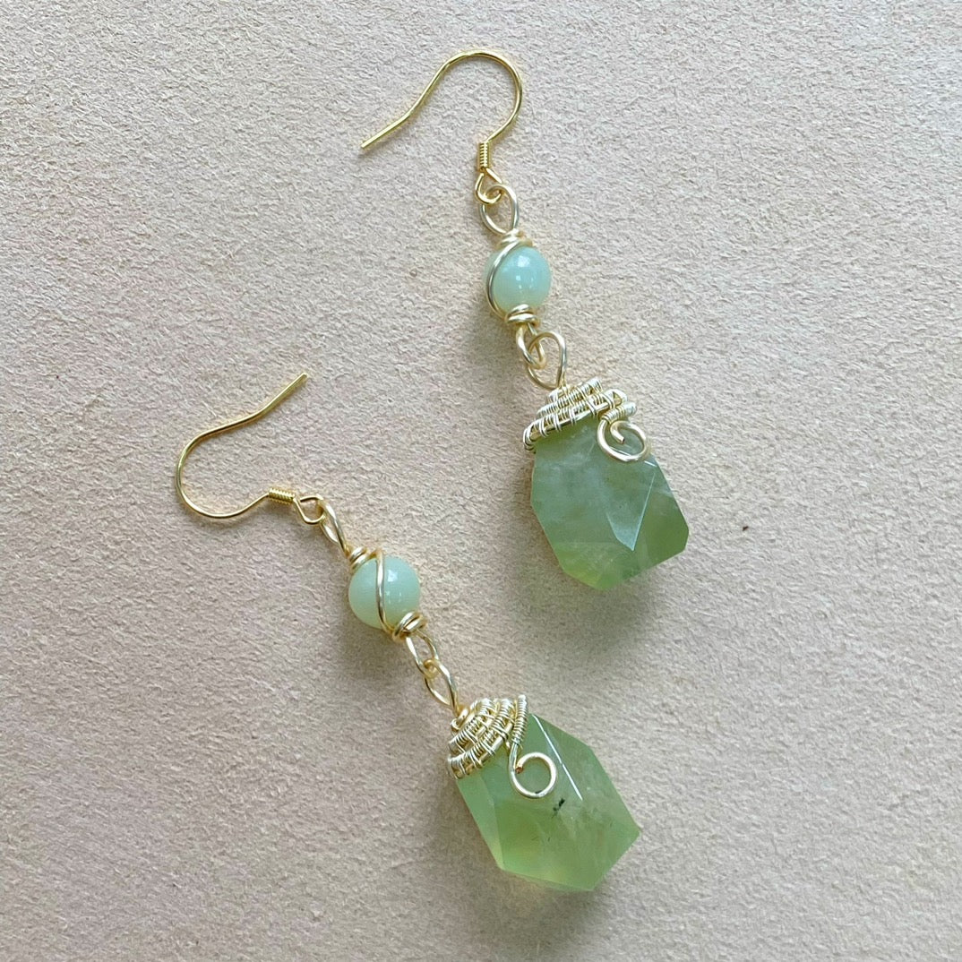 Prehnite Earrings - Beauty of Tranquility and Renewal