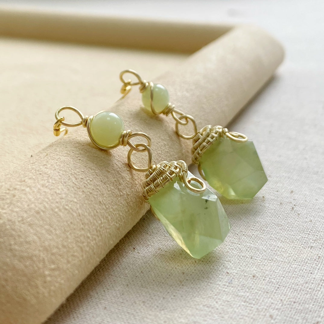 Prehnite Earrings - Beauty of Tranquility and Renewal