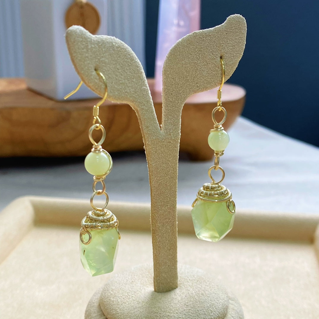 Prehnite Earrings - Beauty of Tranquility and Renewal