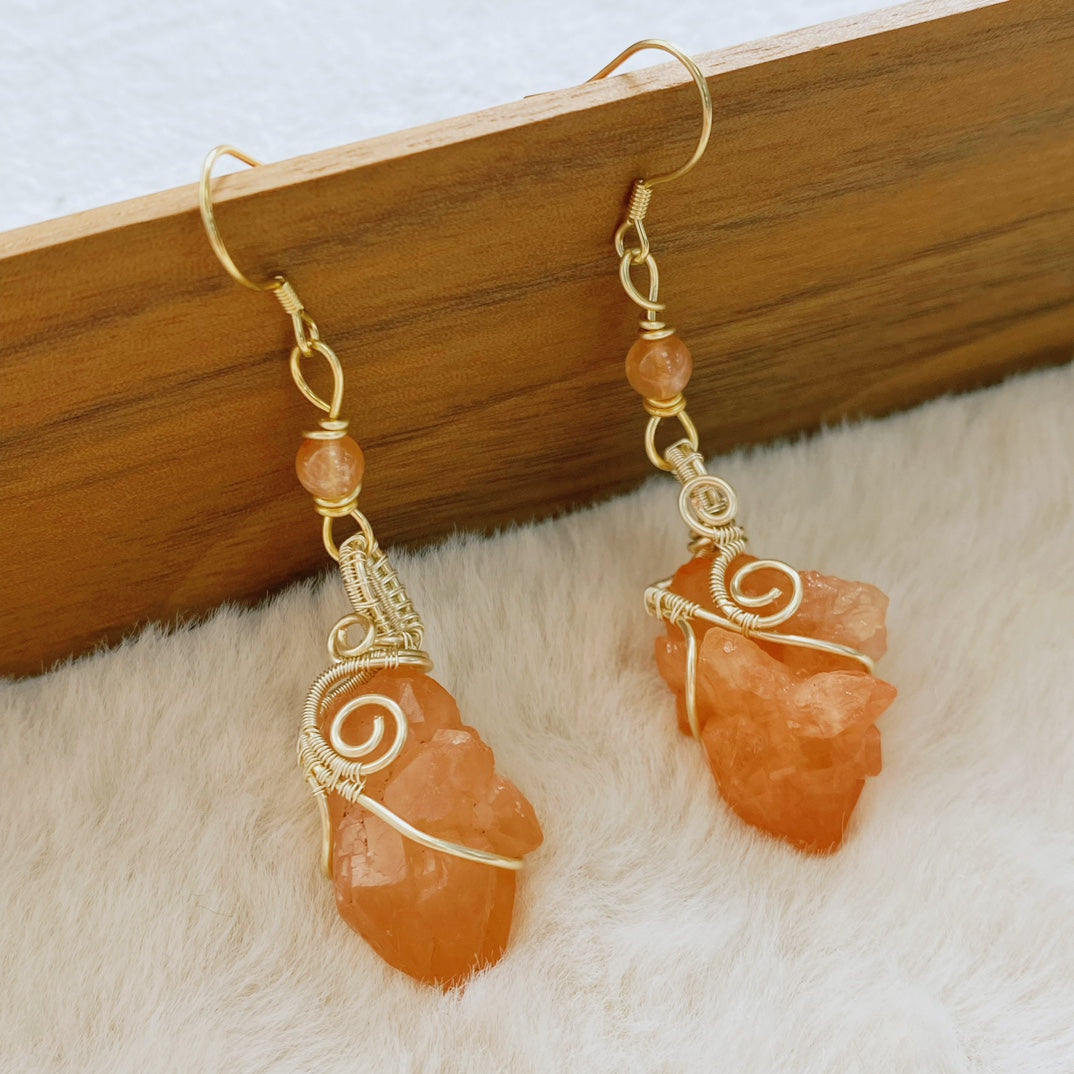 Pink Quartz Flower Earrings - Gentle Beauty and Love